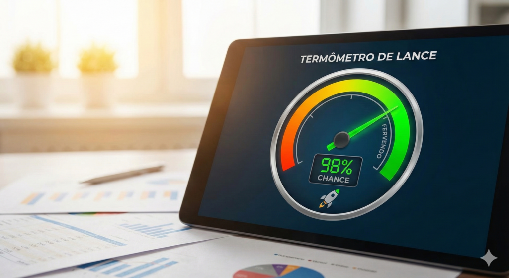 um termometro de lance indicando possibilidade de contemplação no consórcio